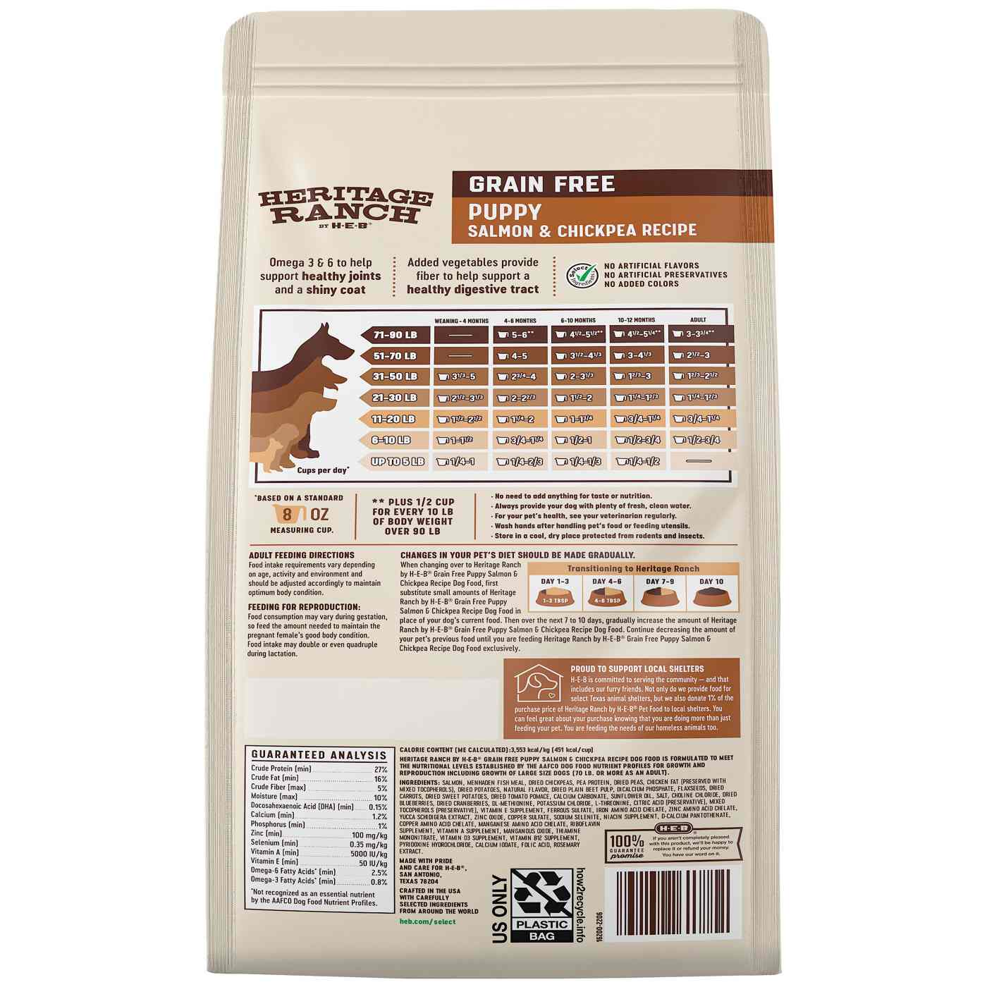 Heritage Ranch by H-E-B Puppy Grain-Free Dry Dog Food - Salmon & Chickpea; image 2 of 2