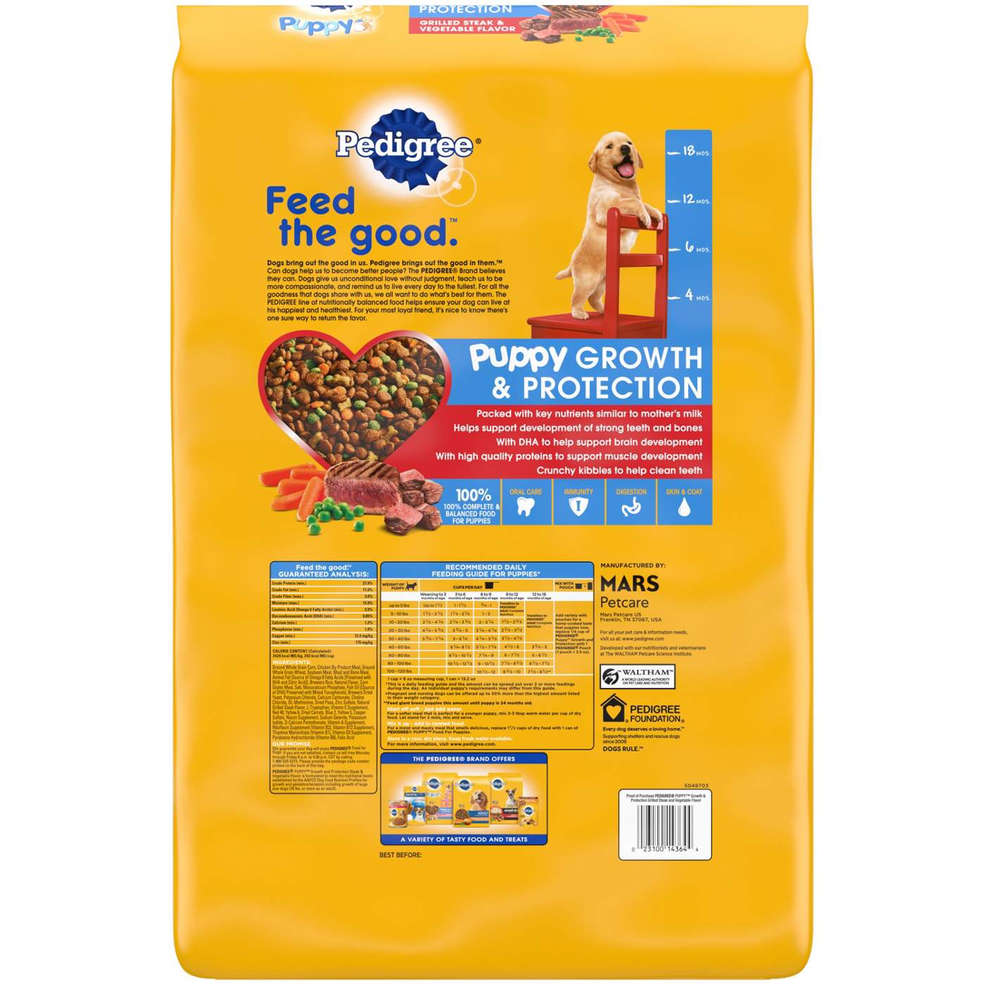 Pedigree Puppy Growth & Protection Grilled Steak & Vegetable Dry Puppy Food; image 2 of 5