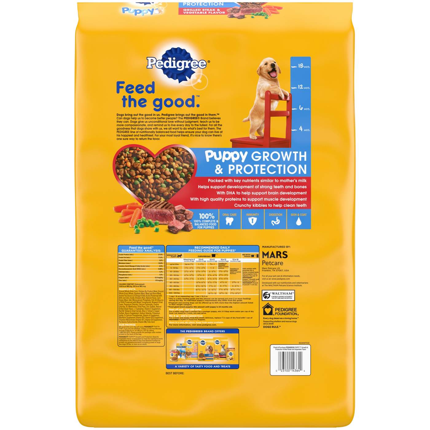 Pedigree Puppy Growth & Protection Grilled Steak & Vegetable Dry Puppy Food; image 4 of 5