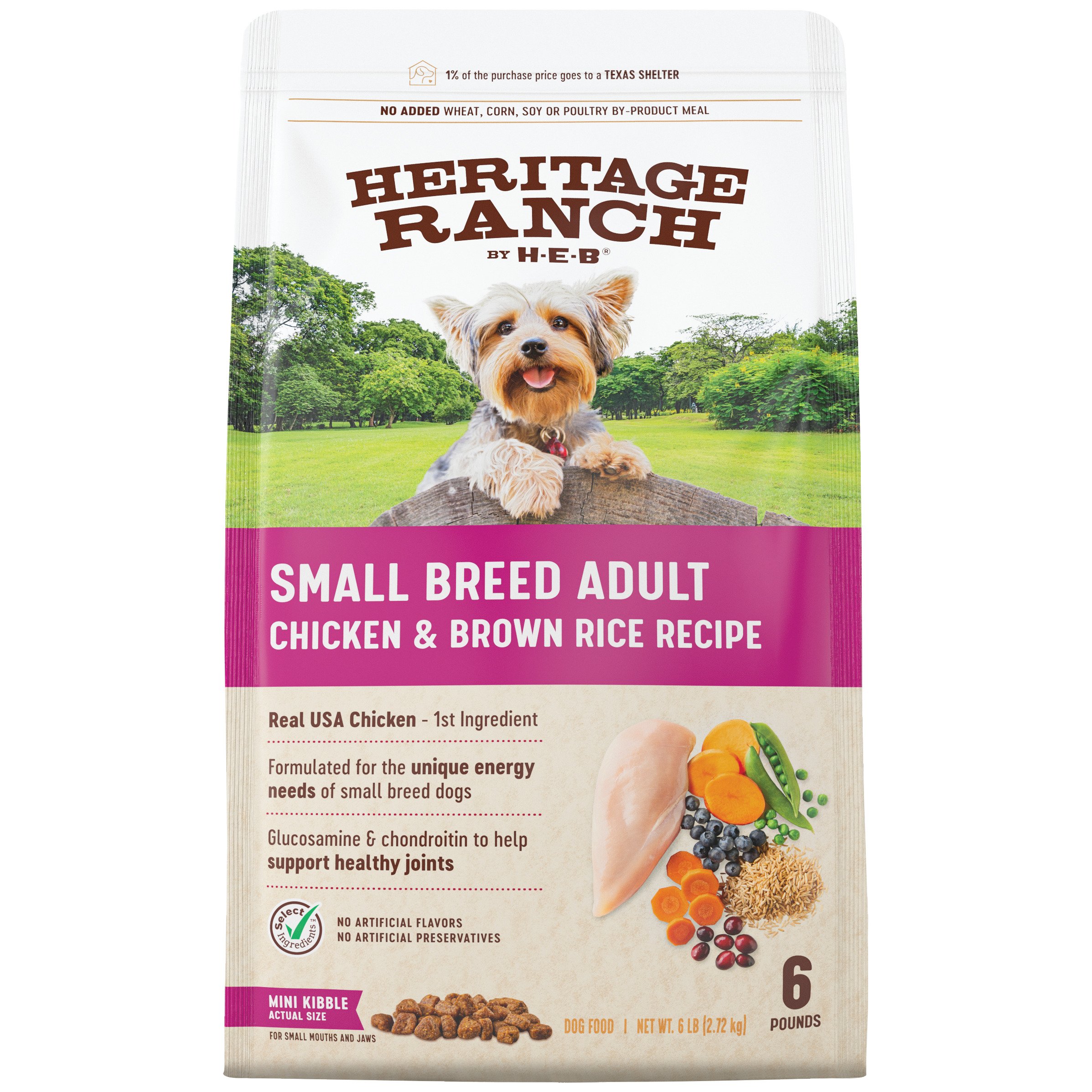 Heritage Ranch by HEB Small Breed Chicken & Brown Rice Recipe Dry Dog