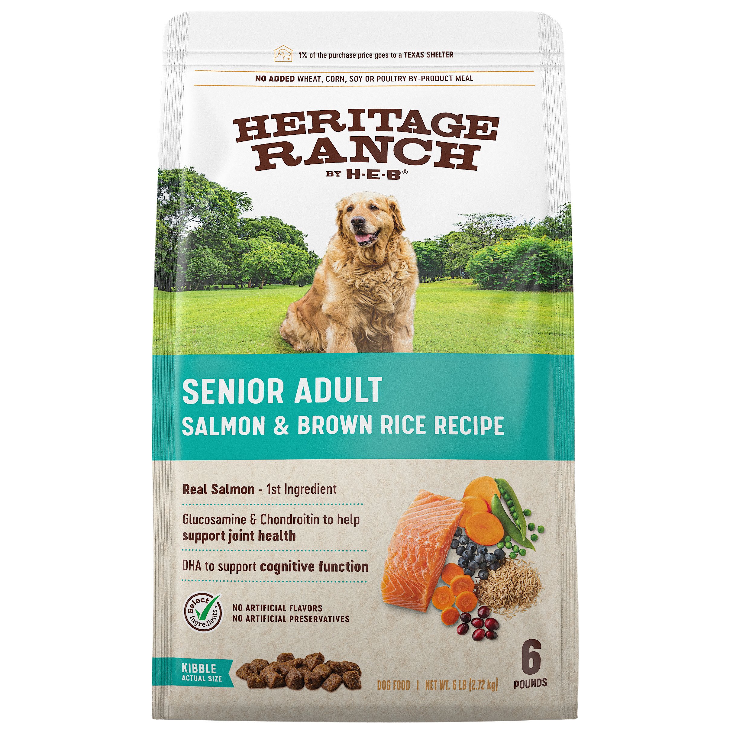 Heritage Ranch by H-E-B Senior Salmon & Brown Rice Recipe Dry Dog Food - Shop Dogs at H-E-B