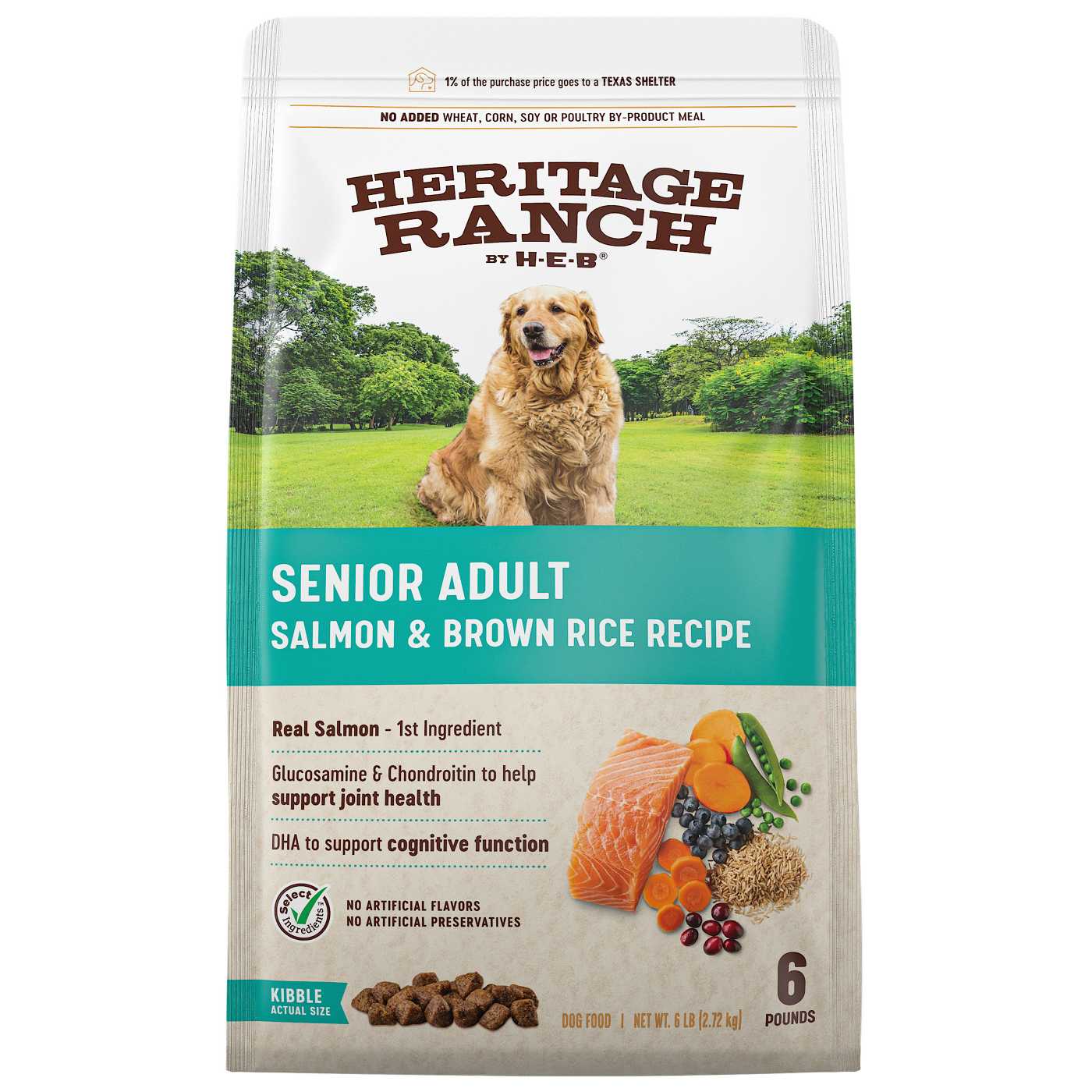 Heritage Ranch by H-E-B Senior Adult Dry Dog Food - Salmon & Brown Rice; image 1 of 2