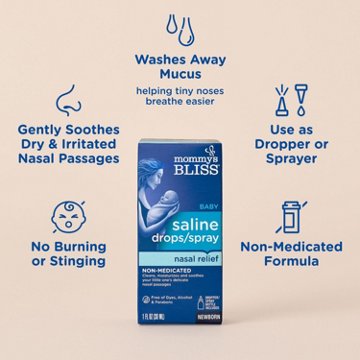 Mommy's Bliss Saline Nasal Relief Drops/Spray, 1 oz