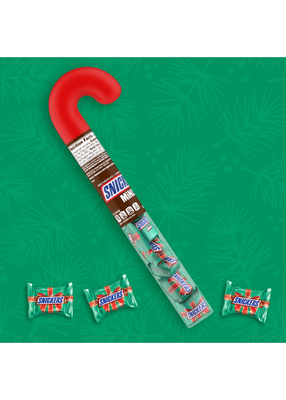 Snickers Minis Milk Chocolate Christmas Candy Cane Tube; image 4 of 7