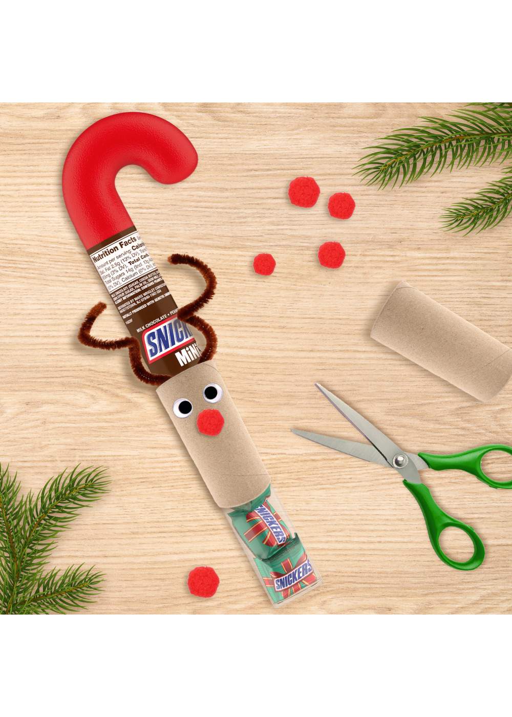 Snickers Minis Milk Chocolate Christmas Candy Cane Tube; image 7 of 7