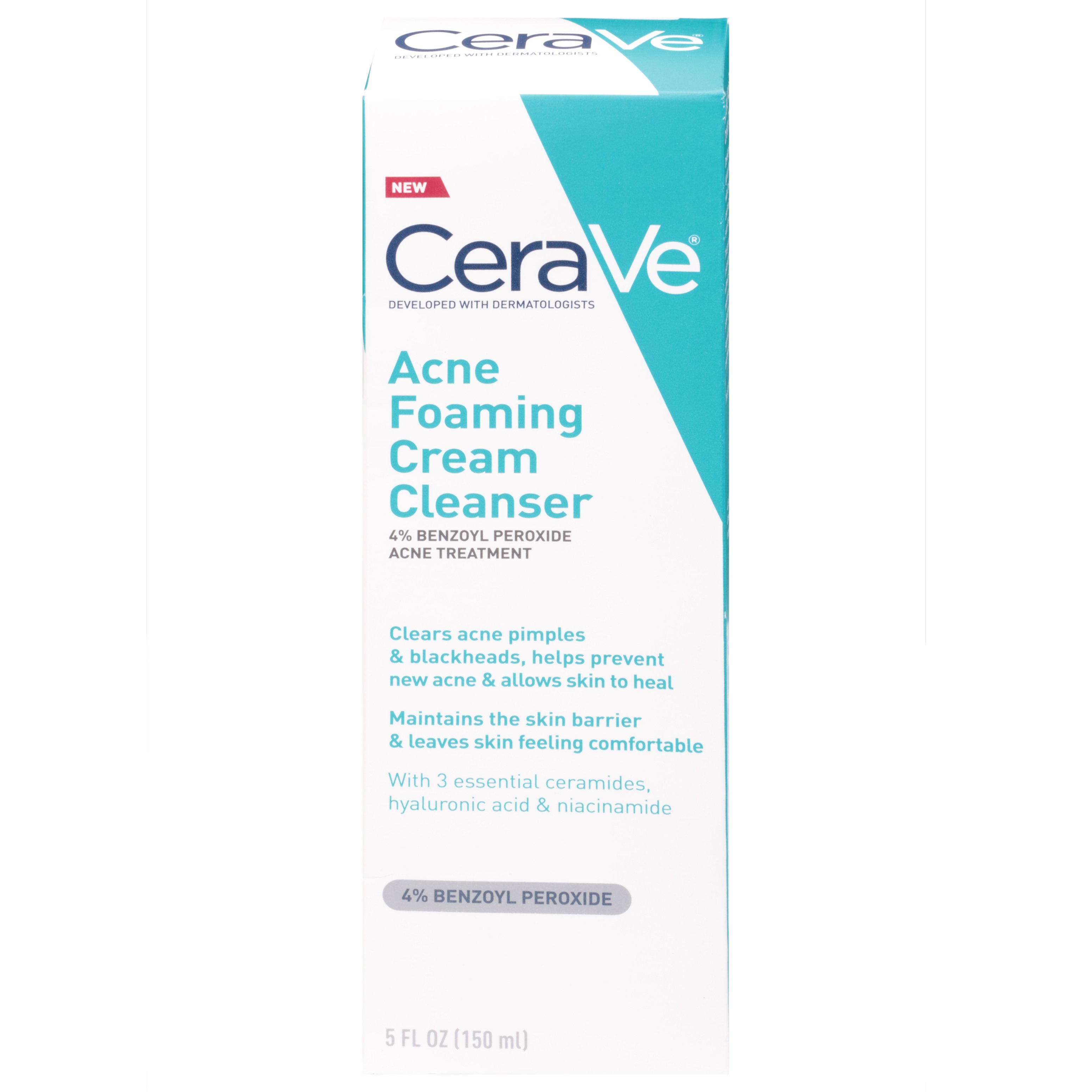 CeraVe Acne Foaming Cream Cleanser - Shop Facial Cleansers & Scrubs at H-E-B