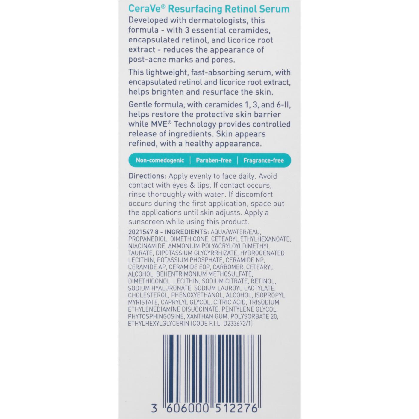 CeraVe Resurfacing Retinol Serum; image 2 of 3