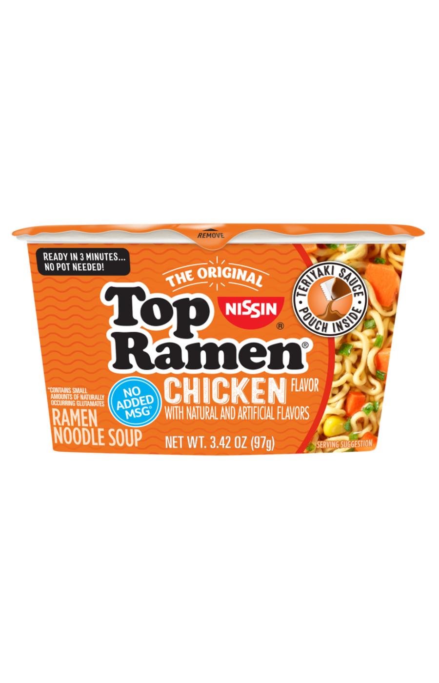 Nissin Top Ramen Chicken Noodle Soup Bowl; image 1 of 5