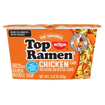 Nissin Top Ramen Chicken Noodle Soup Bowl, 3.42 oz