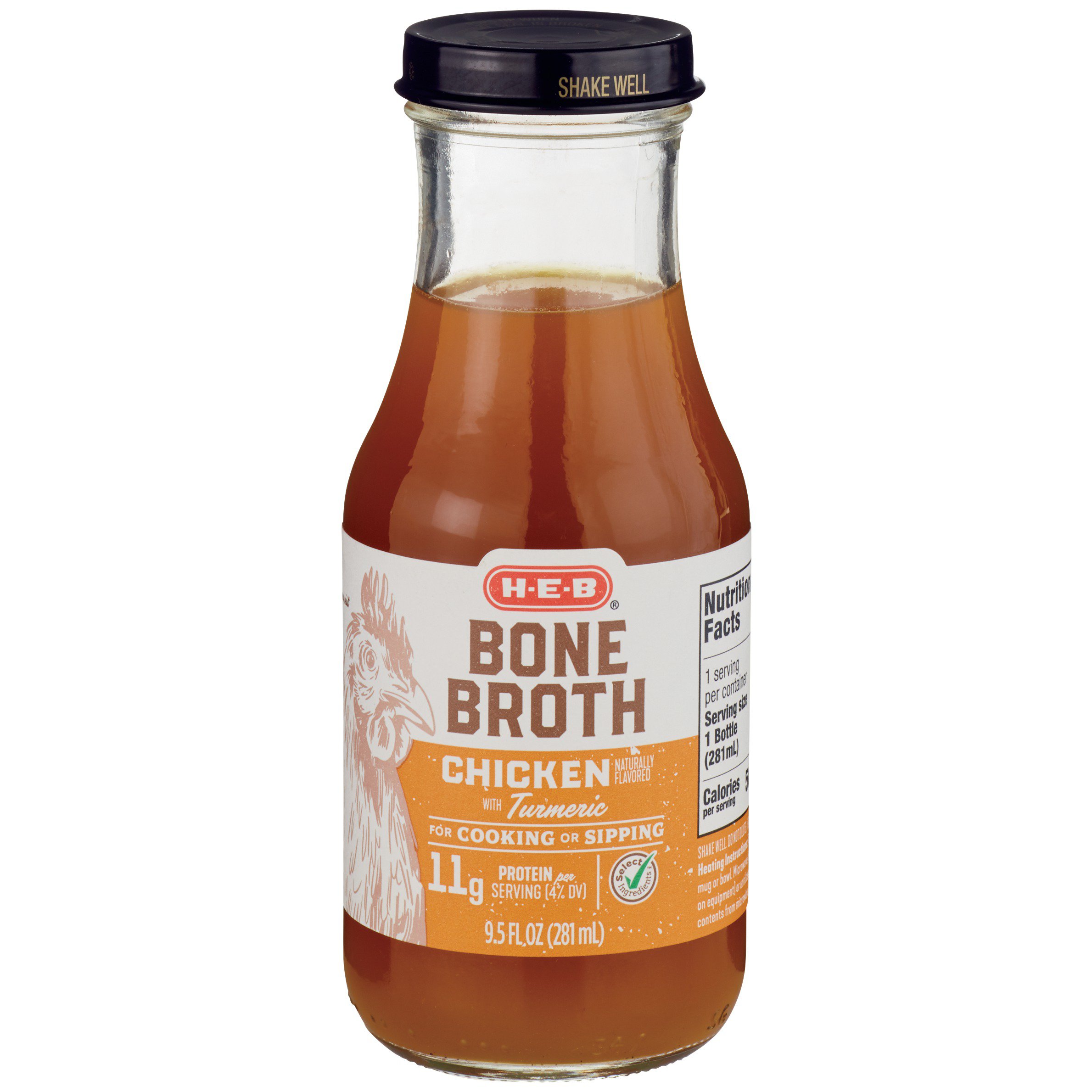 H-E-B Select Ingredients Chicken Turmeric Bone Broth - Shop Broth ...