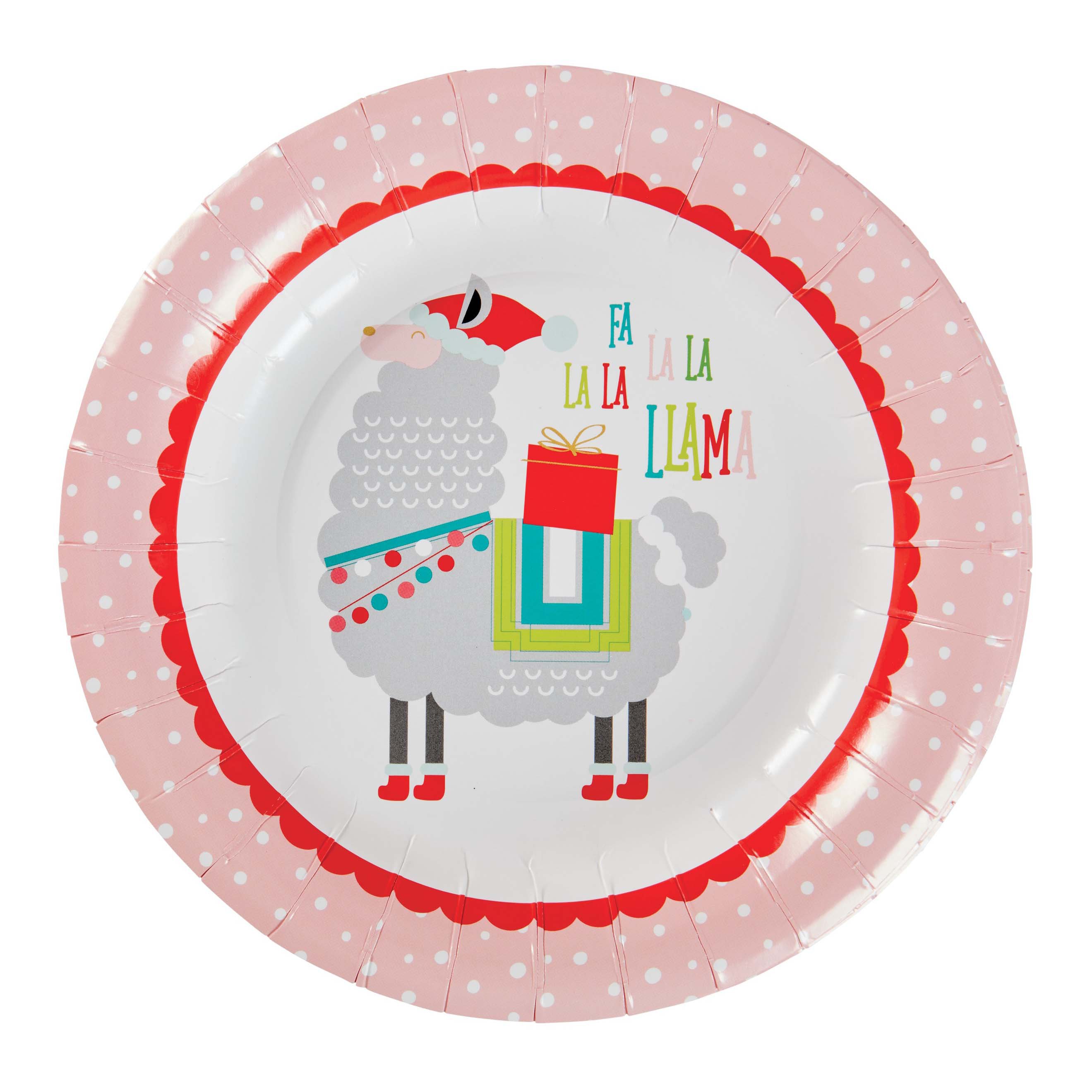 Thirty Fourth & Main Christmas Llama Paper Plates, 7 in Shop Plates