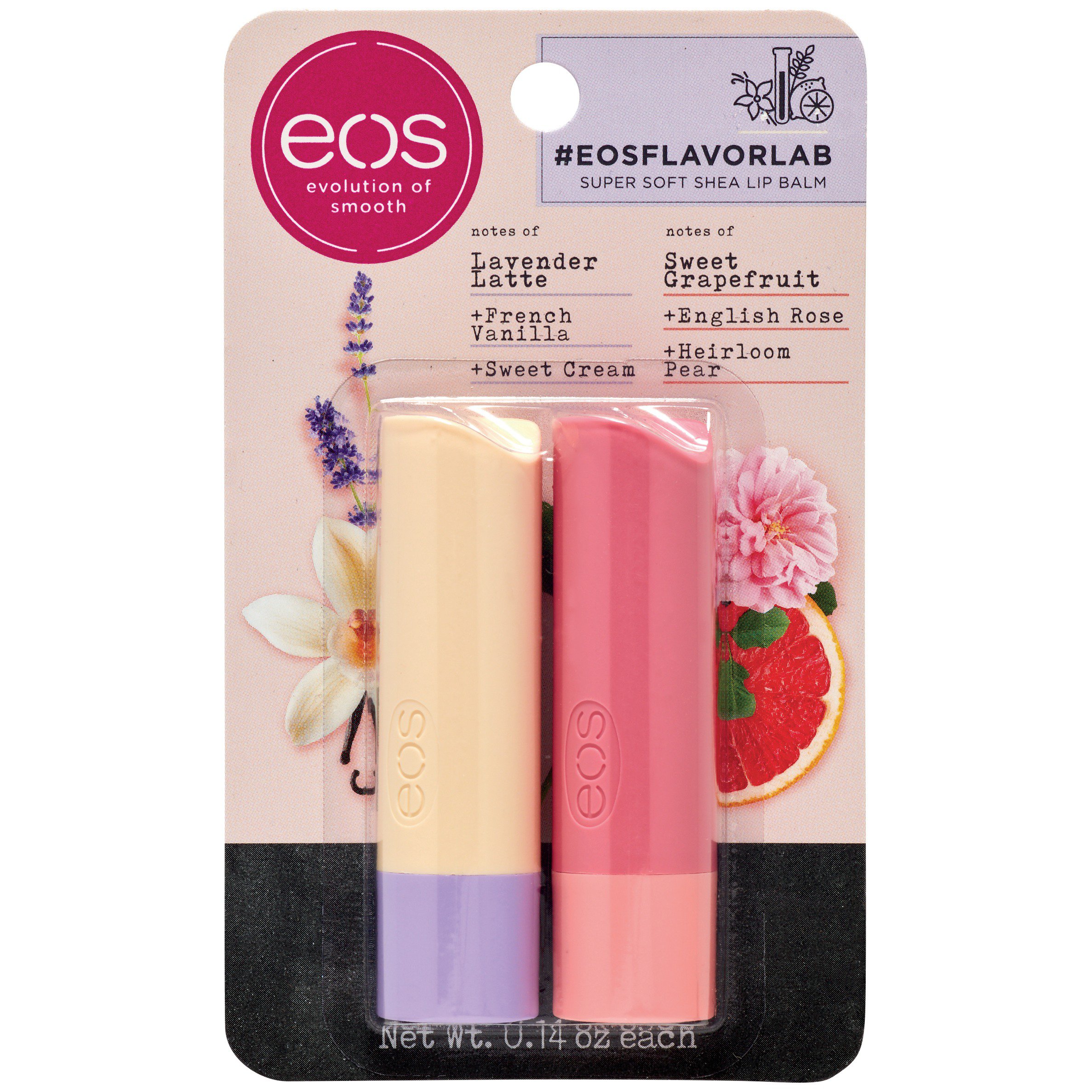 eos Lavender Latte & Sweet Grapefruit Lip Balms Shop Lip Balm