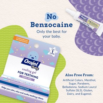 Baby Orajel Non-Medicated Cooling Gel for Teething Nighttime, 0.18 oz