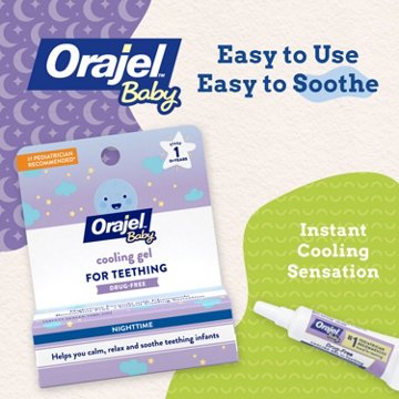 Baby Orajel Non-Medicated Cooling Gel for Teething Nighttime, 0.18 oz