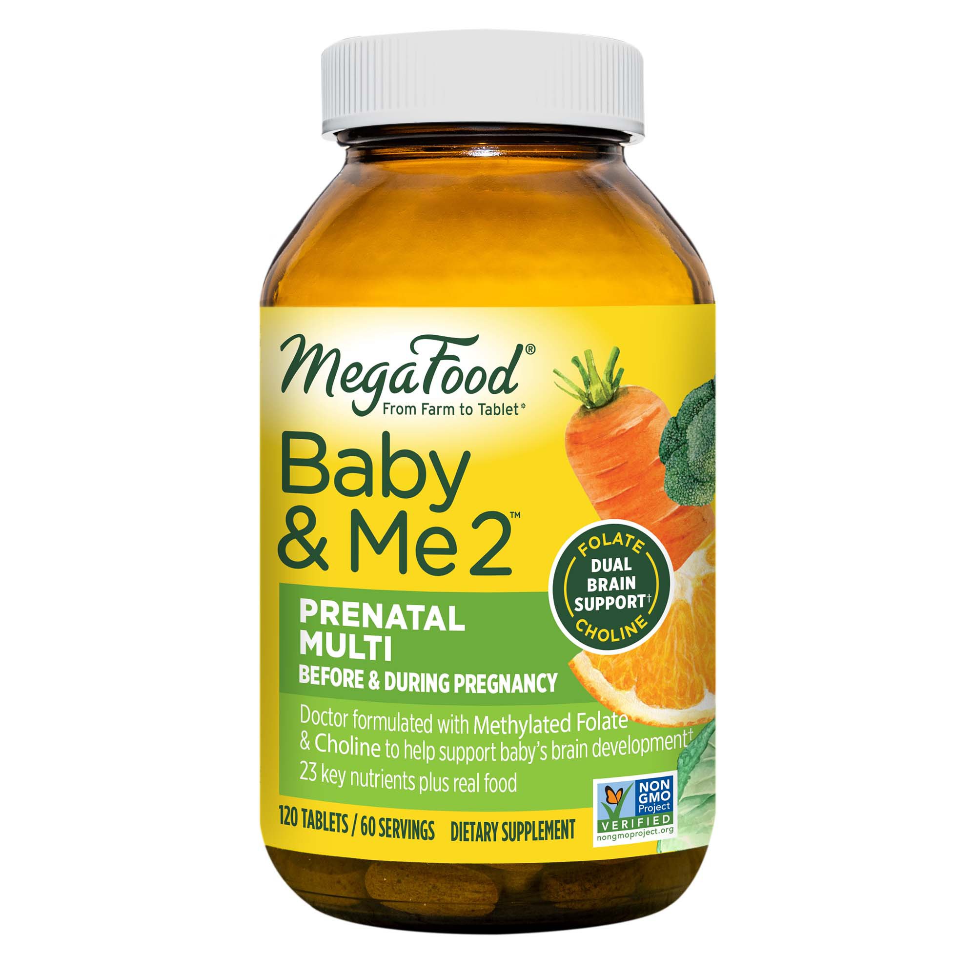 MegaFood Baby & Me 2 Prenatal Multivitamin Tablets , 120 ct