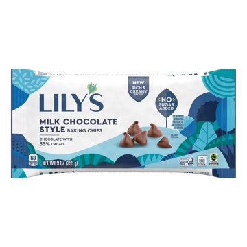 Lily's No Sugar Added Milk Chocolate-Style Baking Chips, 9 oz