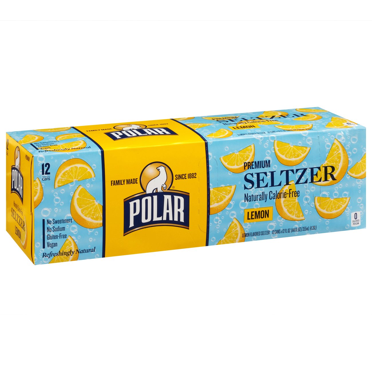 Polar Seltzer Water Lemon 12 oz Cans Shop Water at HEB