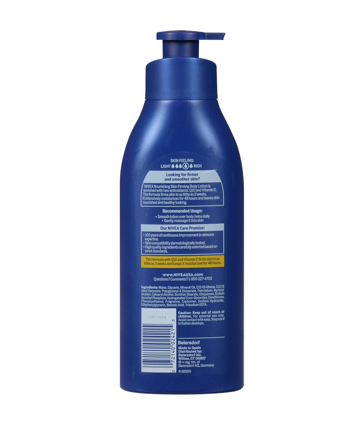 NIVEA Nourishing Skin Firming Body Lotion with Q10 and Vitamin C; image 3 of 4