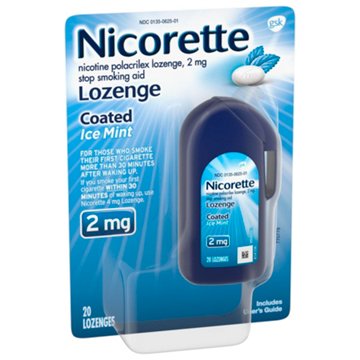 Nicorette Coated Nicotine Lozenges to Help Quit Smoking, 2 mg, Ice Mint Flavored Stop Smoking Aid, 20 ct