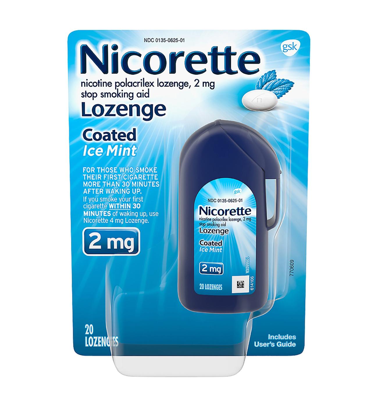Nicorette Coated Nicotine Lozenges to Help Quit Smoking, 2 mg, Ice Mint Flavored Stop Smoking Aid; image 3 of 5