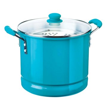 Cocinaware Teal Tamale Steamer with Glass Lid, 16 qt