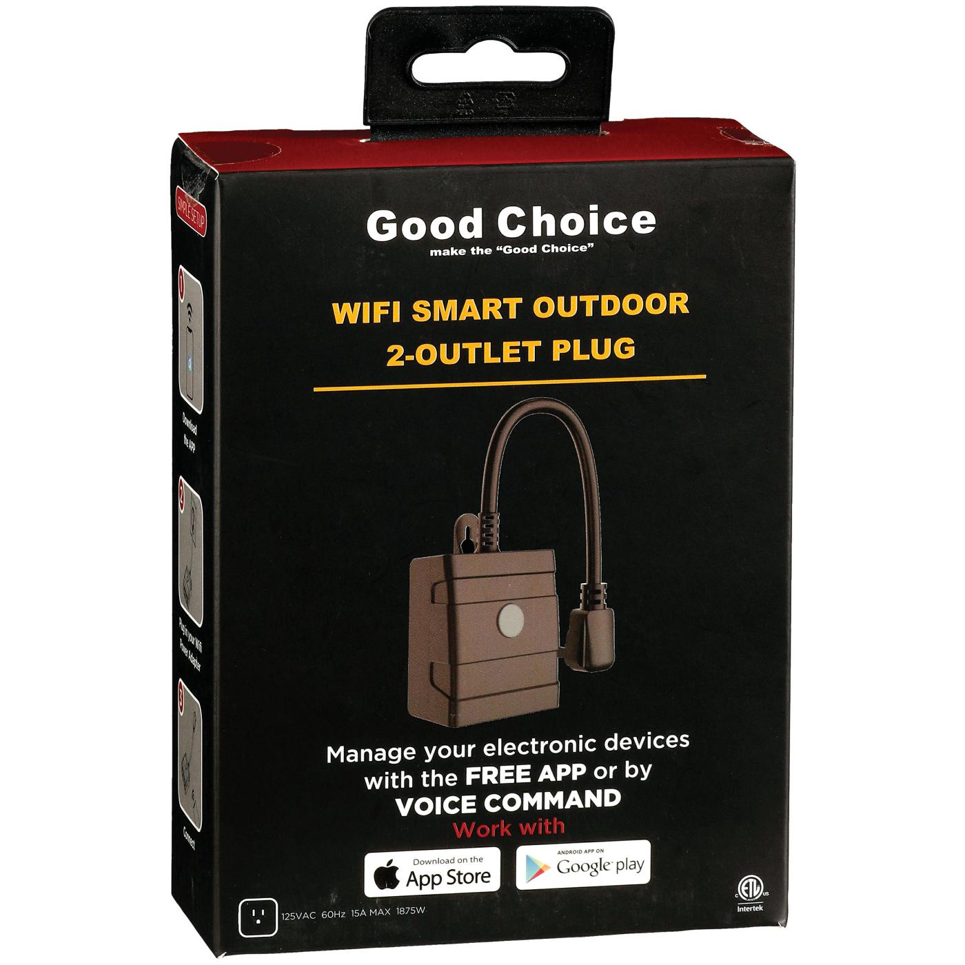 Smart Wi-Fi Heavy Duty Outdoor Outlet (2-Pack)