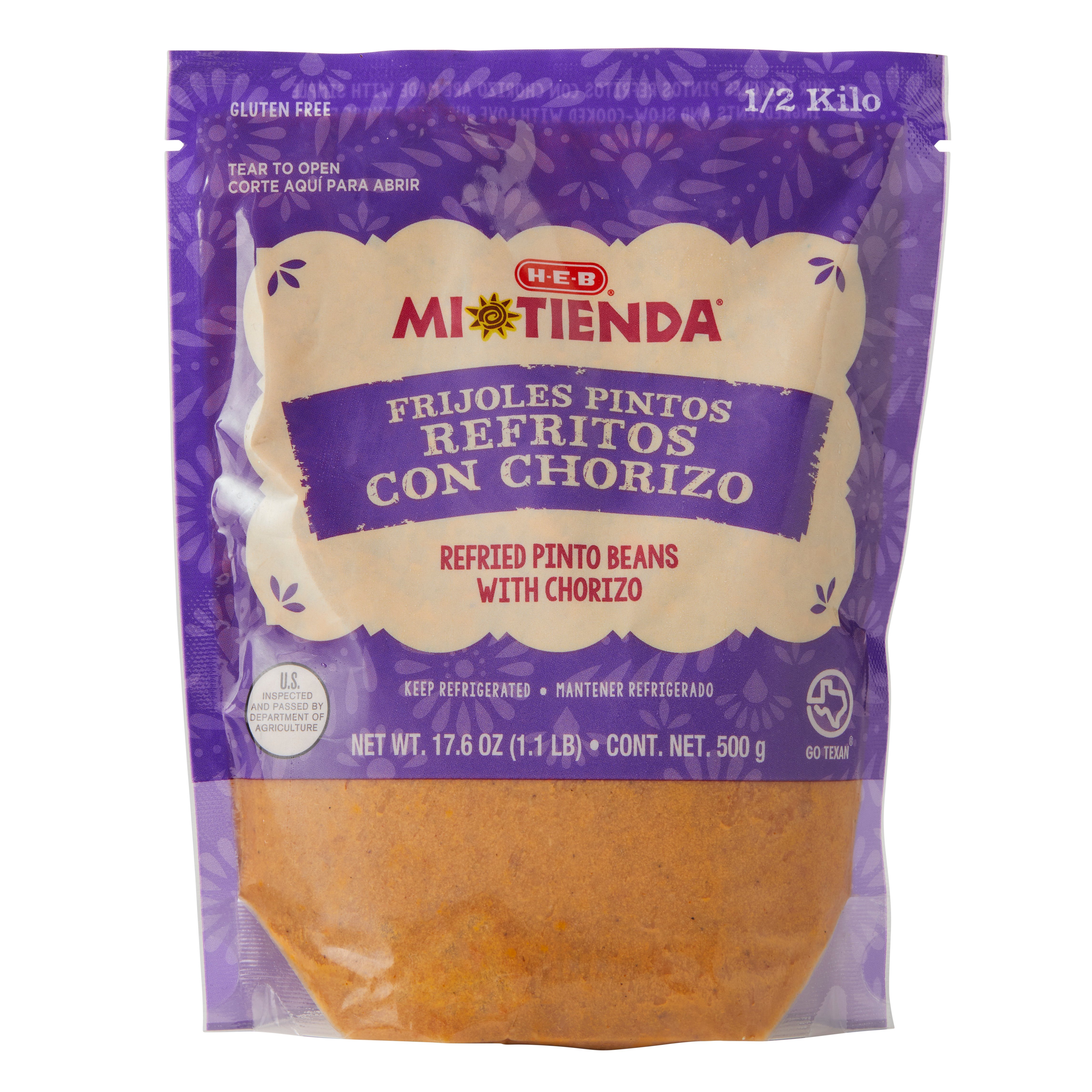 H-E-B Mi Tienda Refried Pinto Beans With Chorizo - Shop Ready Meals ...