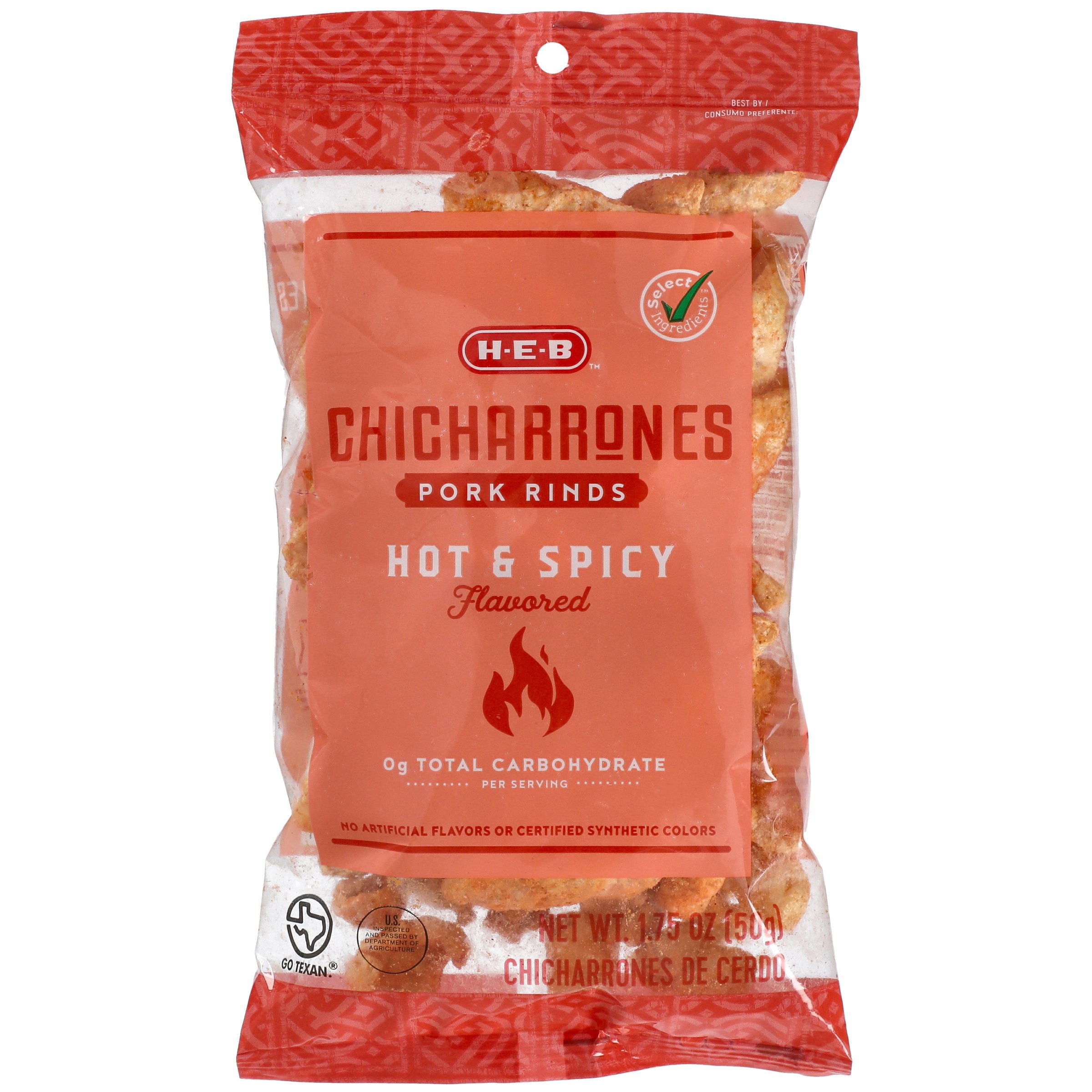 HEB Hot & Spicy Chicharrones Pork Rinds Shop Chips at HEB