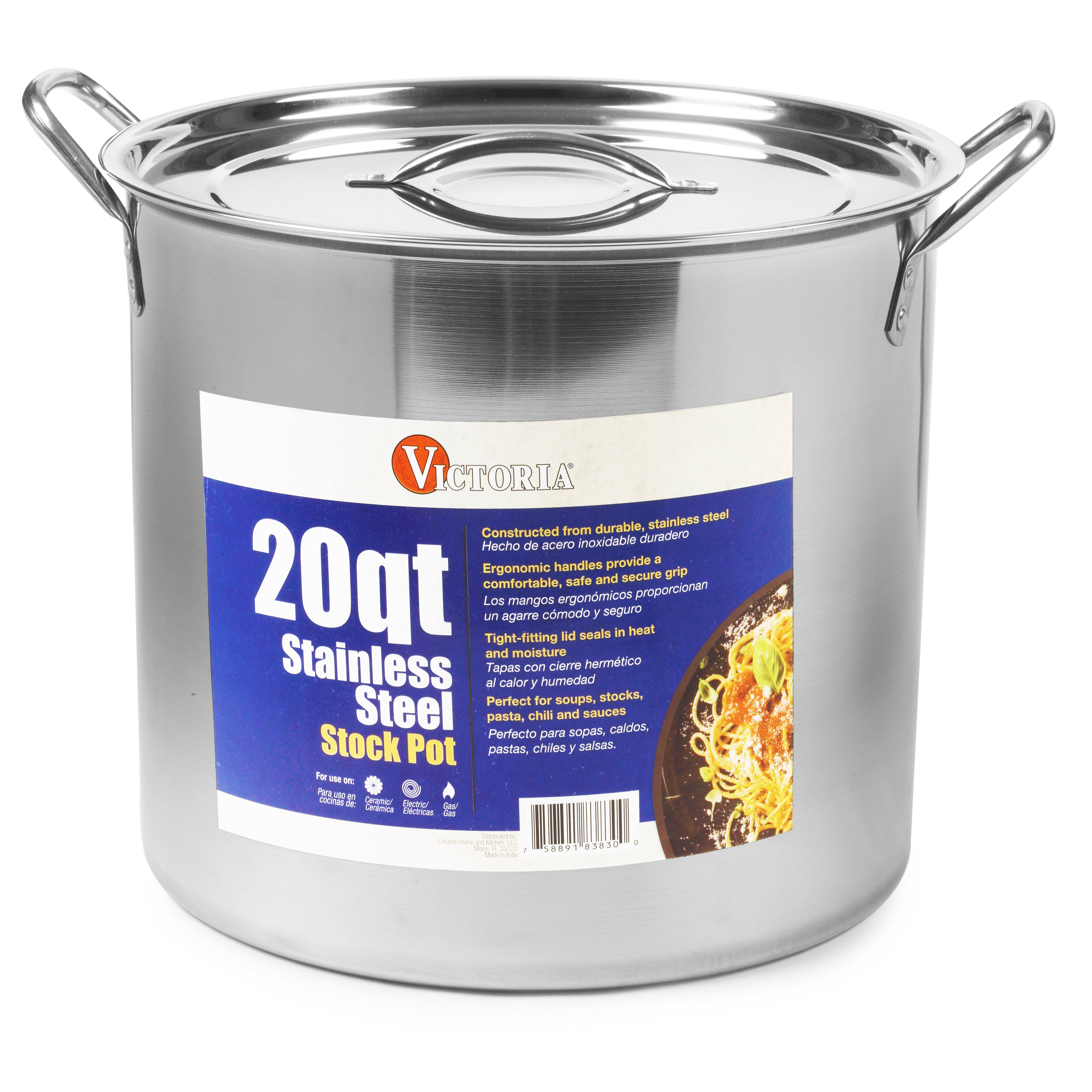 Victoria Stainless Steel Stock Pot with Lid Shop Cookware at HEB
