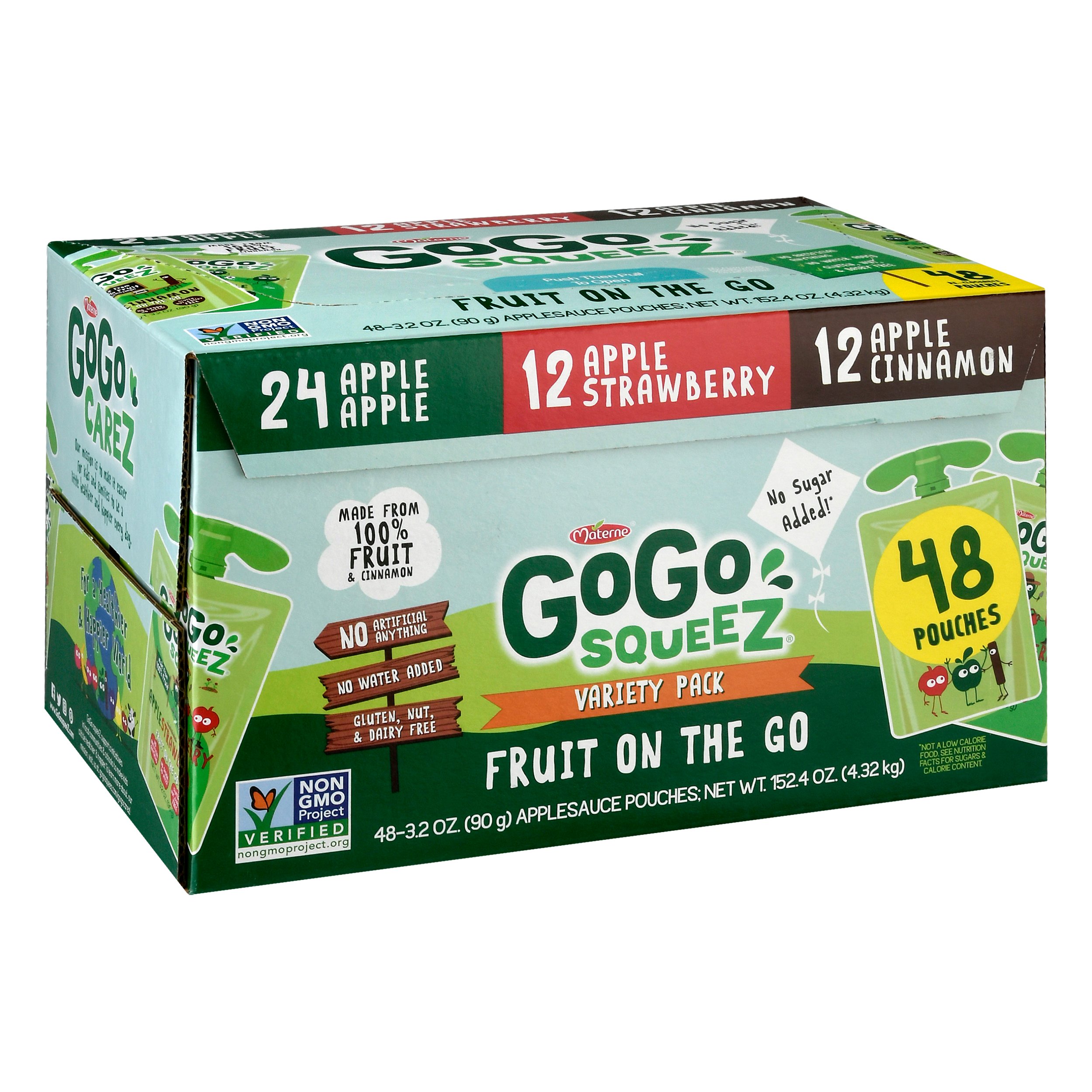 GoGo squeeZ Applesauce Pouches Variety Pack (Apple, Cinnamon