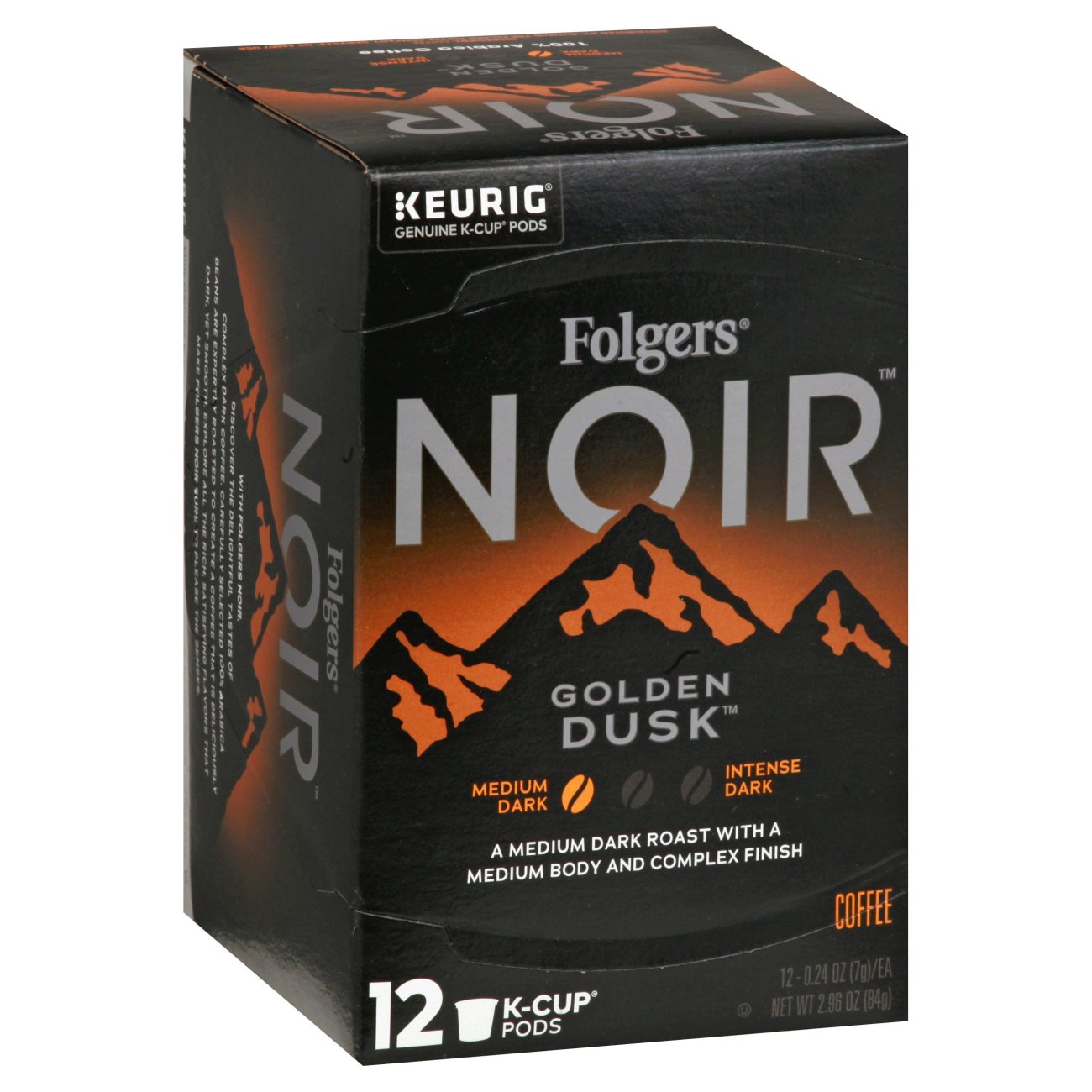 Folgers Noir Golden Dusk Medium Dark Roast Single Serve Coffee K Cups