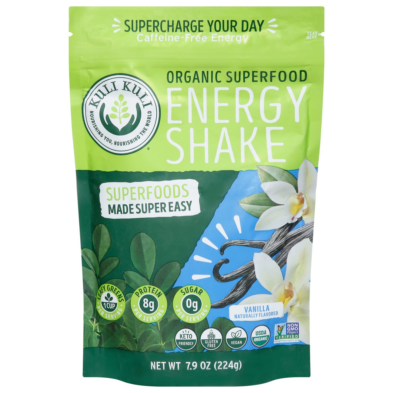 Kuli Kuli Organic Superfood Energy Shake Mix - Vanilla, 7.9 oz