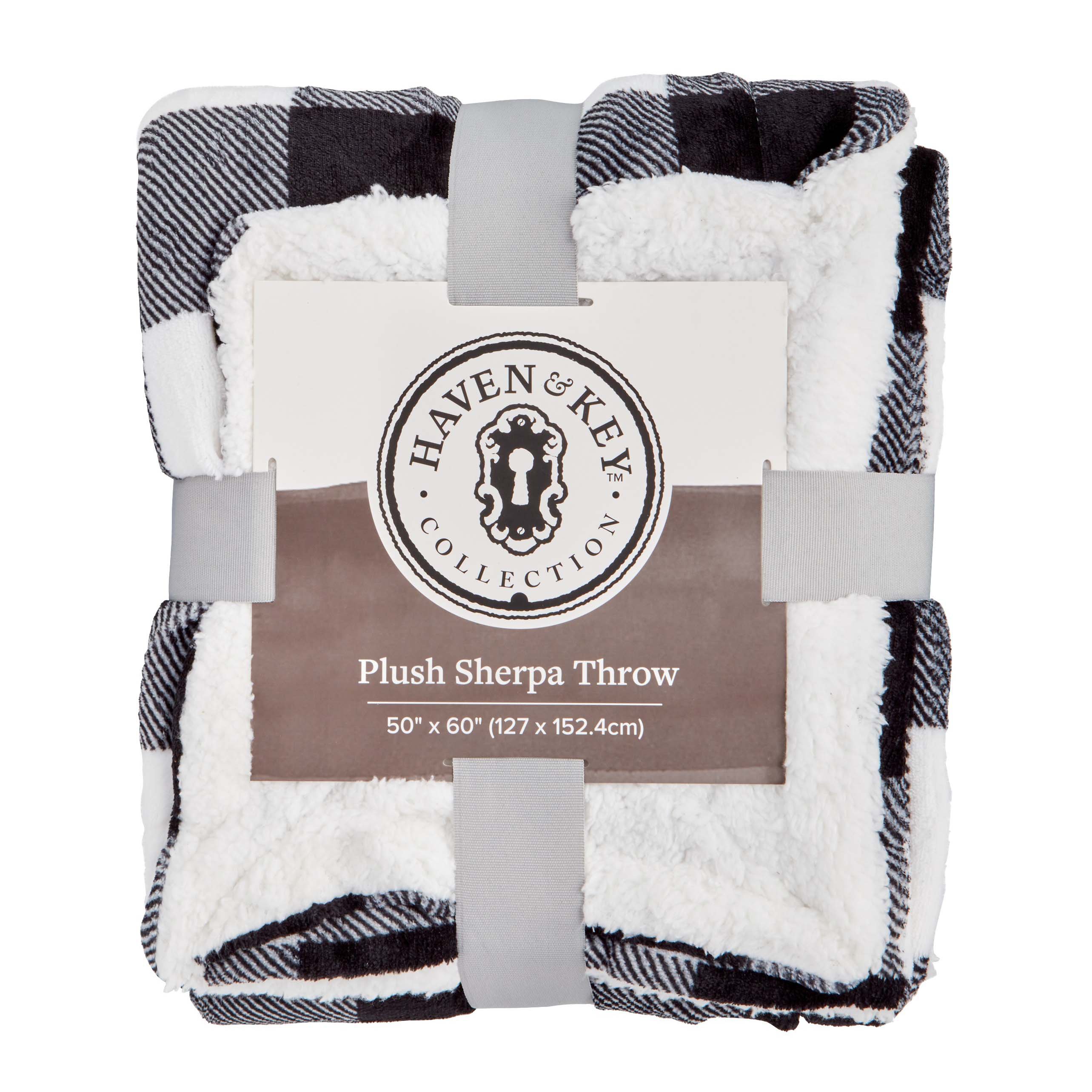Haven & Key Classic Plush Buffalo Print Sherpa Throw Shop Blankets & Throws at HEB