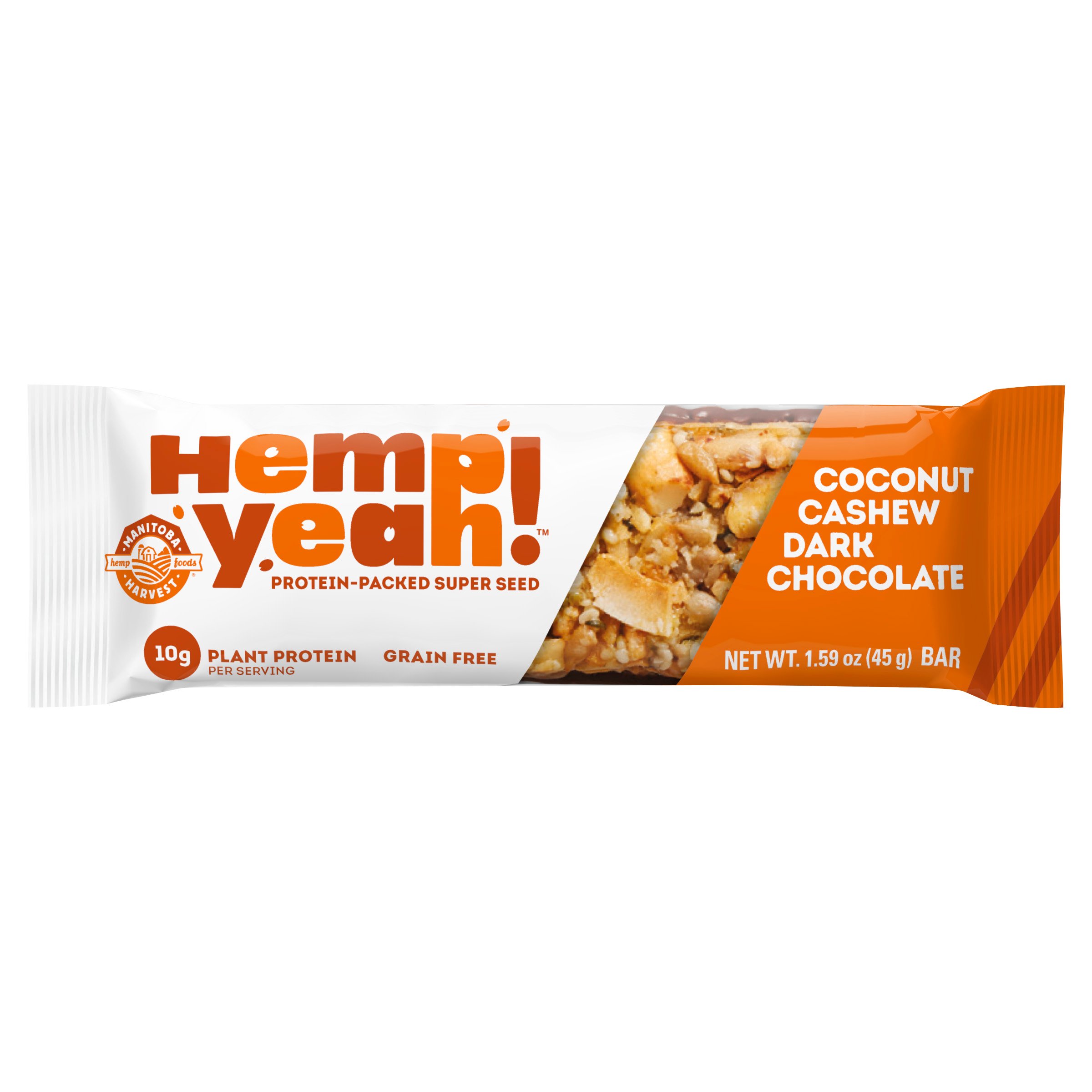 Manitoba Harvest Hemp Yeah! 10g Protein Bar Coconut Cashew Dark