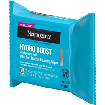 Neutrogena Hydro Boost Facial Cleansing Wipes, 25 ct