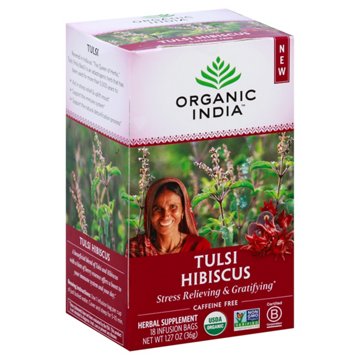 Organic India Tulsi Hibiscus Tea Infusion Bags