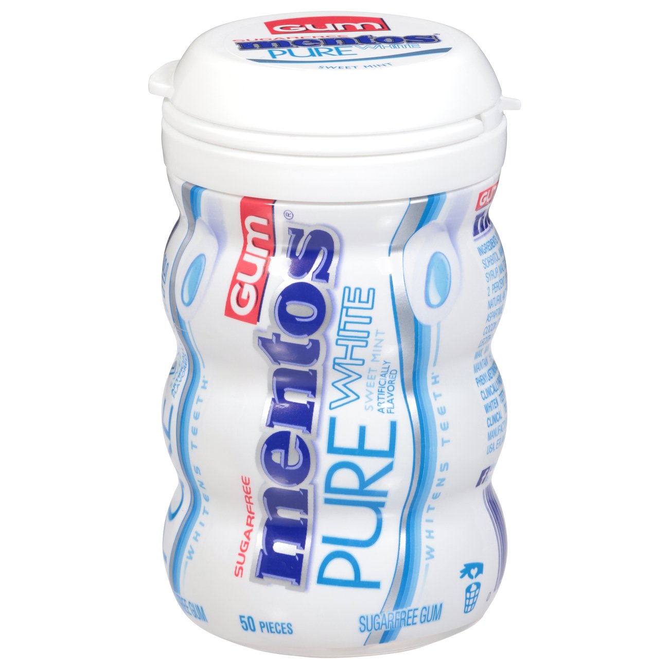 Mentos Pure White Sweet Mint Gum, Curvy Bottle Shop Gum & Mints at HEB
