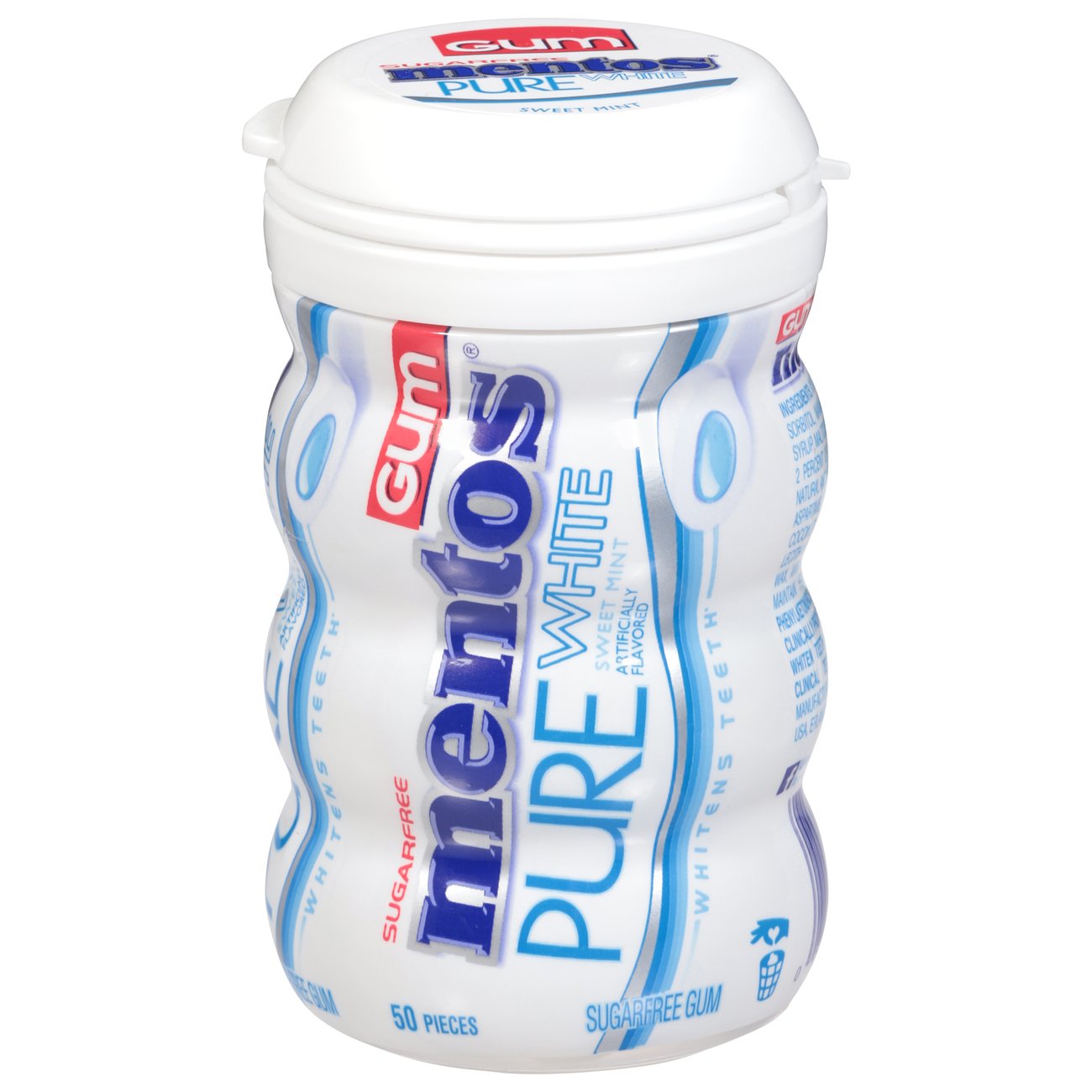 bord uitvoeren Triviaal Mentos Pure White Sweet Mint Gum, Curvy Bottle - Shop Gum & Mints at H-E-B