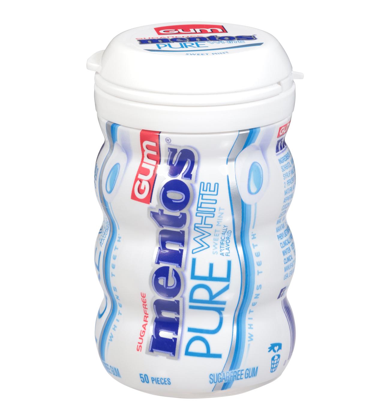 Mentos Pure White Sweet Mint Sugar Free Gum; image 1 of 2