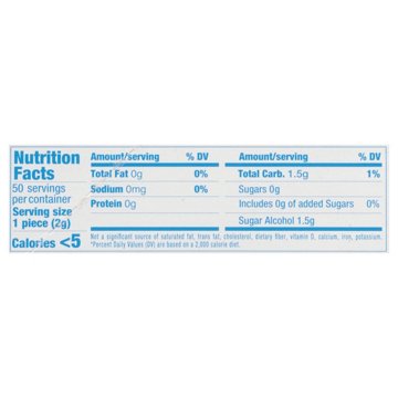 Mentos Pure White Sweet Mint Sugar Free Gum, 50 pc