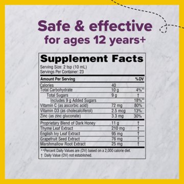 Zarbee's Adult Cough Syrup + Immune - Natural Berry, 8 oz