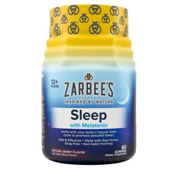 Zarbee's Sleep Support Melatonin Gummies - Natural Berry, 60 ct