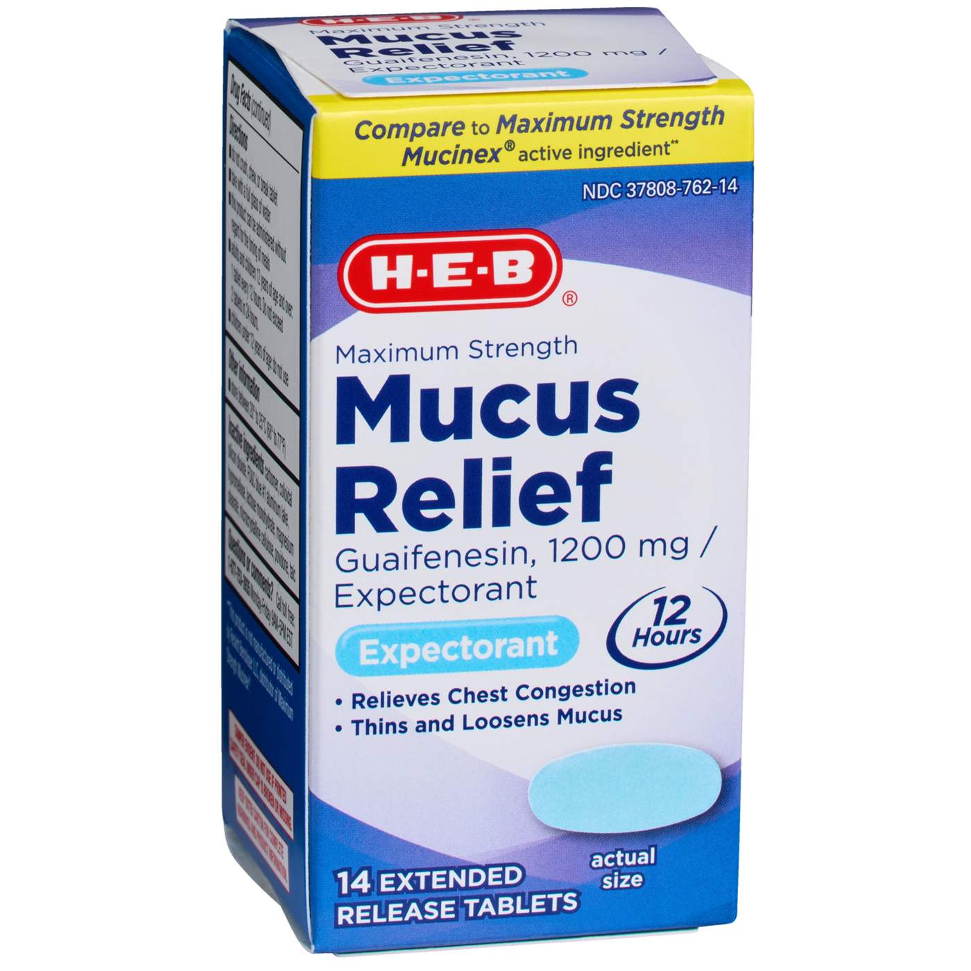 H-E-B Max Strength Mucus Relief Expectorant Tablets; image 2 of 5