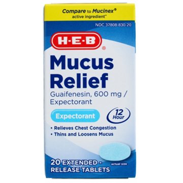 H-E-B Mucus Relief Expectorant Tablets, 20 ct