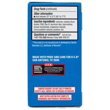 H-E-B Mucus Relief Expectorant Tablets, 20 ct