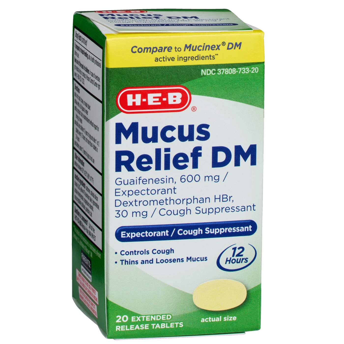 H-E-B Mucus Relief DM Expectorant & Cough Suppressant Tablets; image 4 of 5