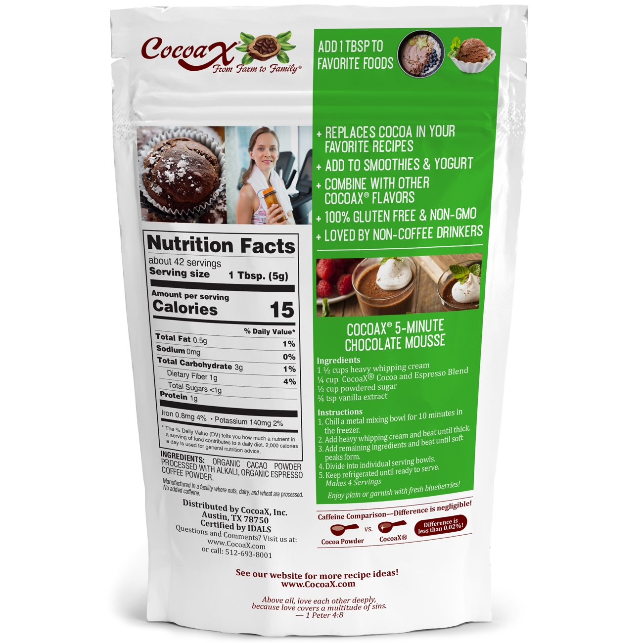 CocoaX Organic Unsweetened Baking Cocoa + Espresso - Shop Baking