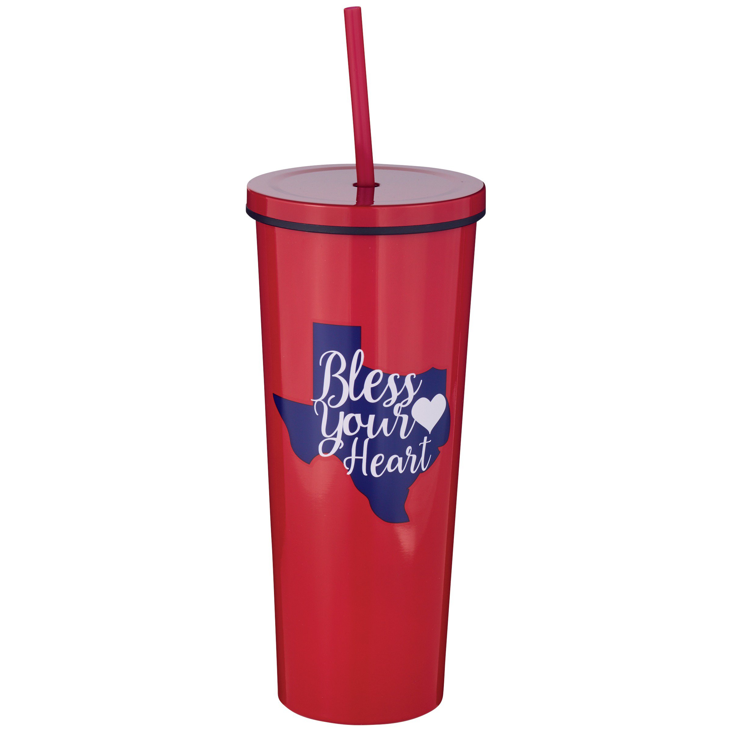 Pretty Bless Your Heart - Floral - Pink and Red Travel Tumbler