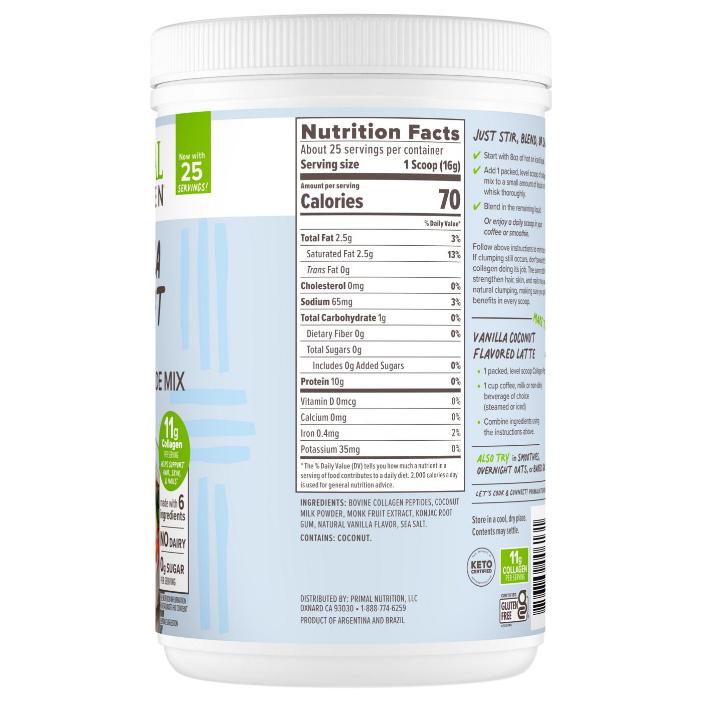 Primal Kitchen Collagen Peptide Mix - Vanilla Coconut; image 2 of 8