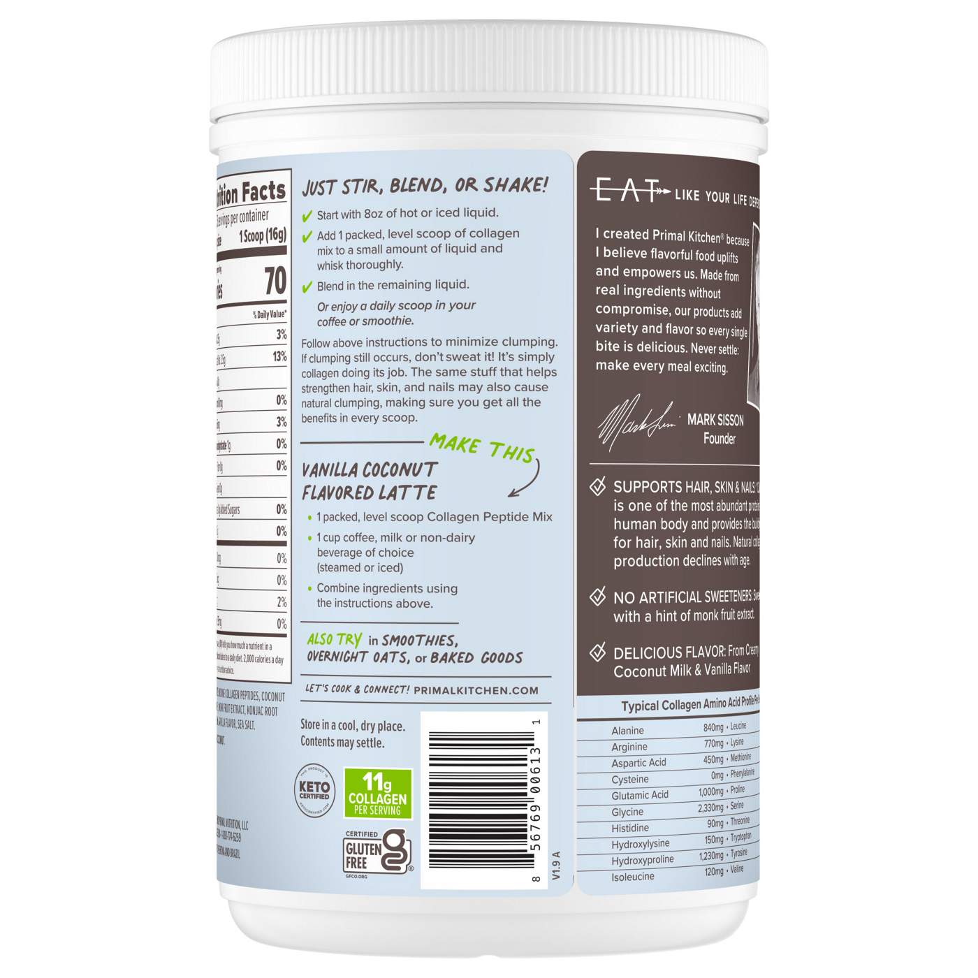 Primal Kitchen Collagen Peptide Mix - Vanilla Coconut; image 5 of 8